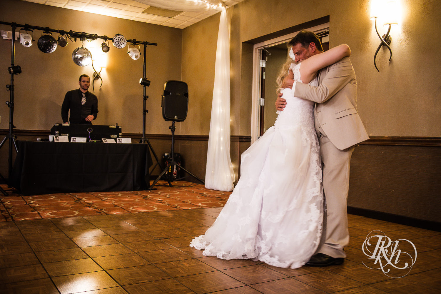 Father and bride dance during wedding reception at North Metro Event Center in Shoreview, Minnesota.