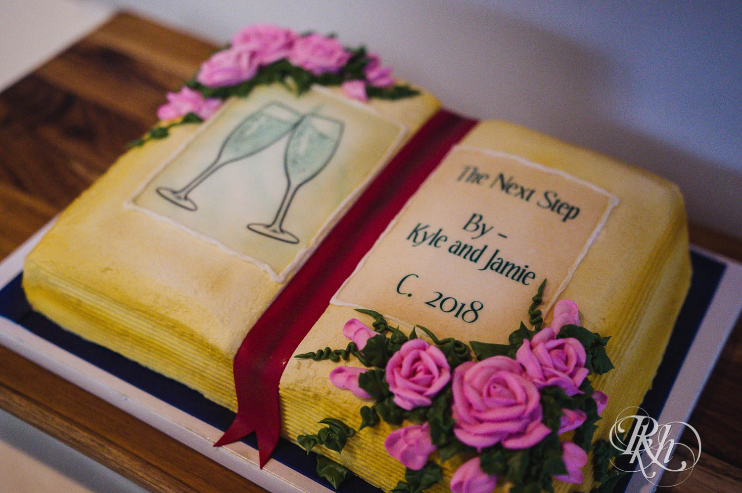 Book shaped wedding cake.