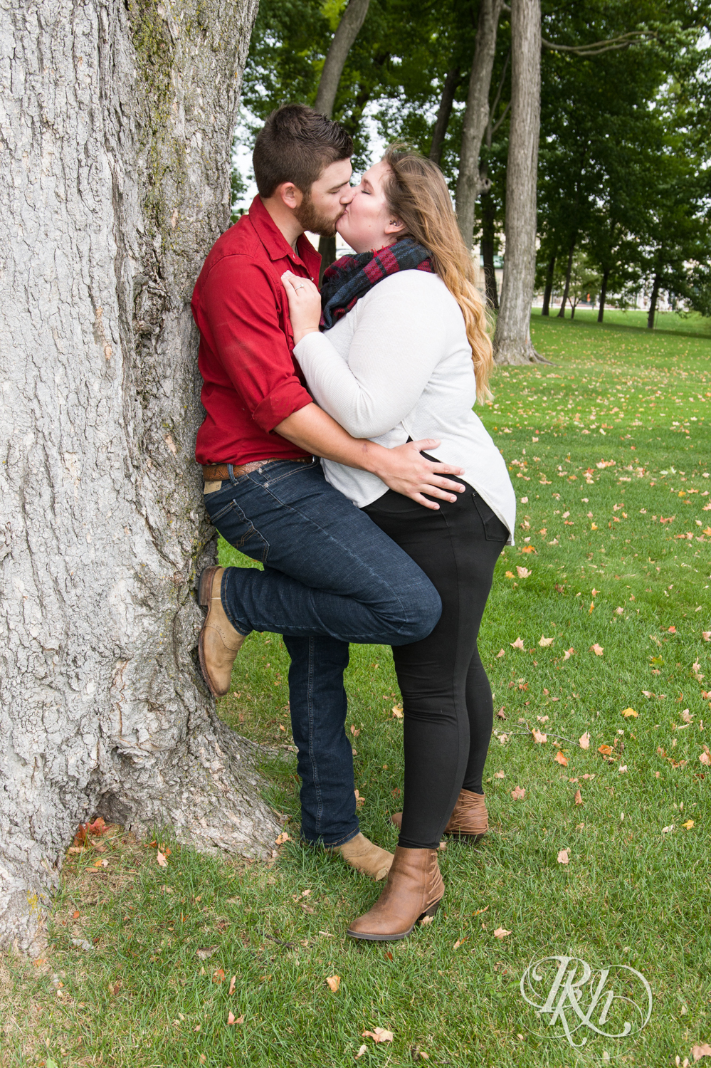 Plymouth engagement photography couple kissing