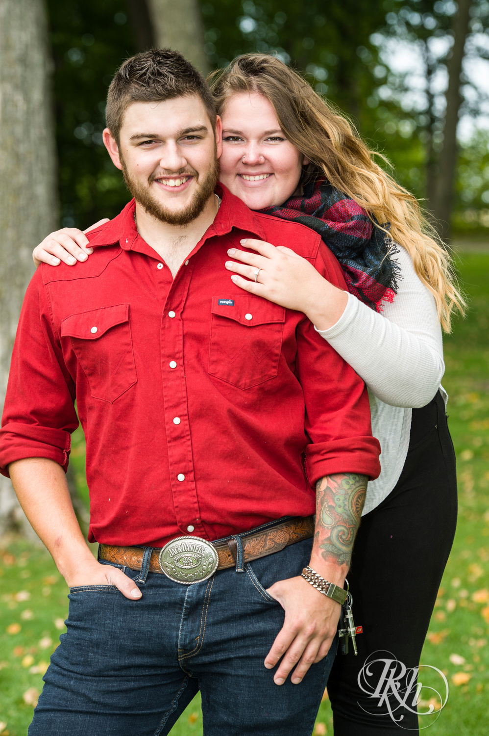 Plymouth engagement photography tattooed couple