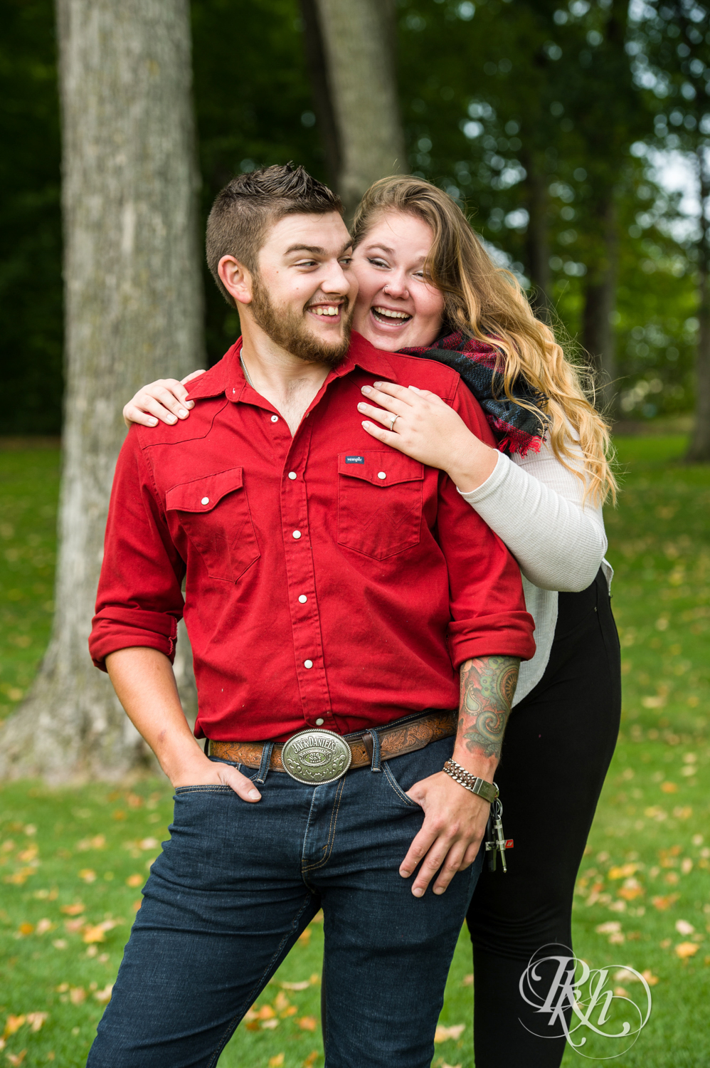 Plymouth engagement photography couple laughing