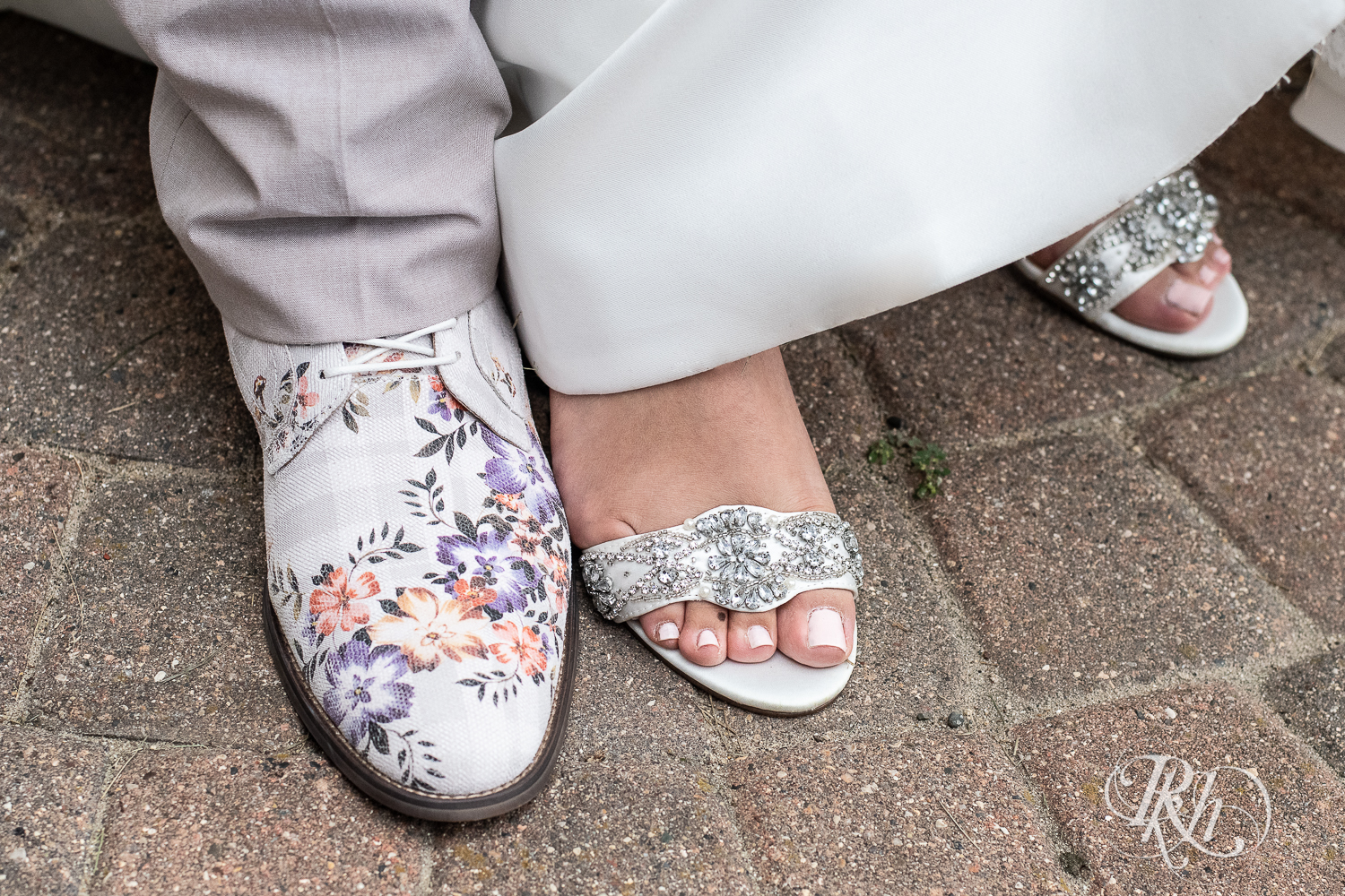 Wedding bride and groom shoes