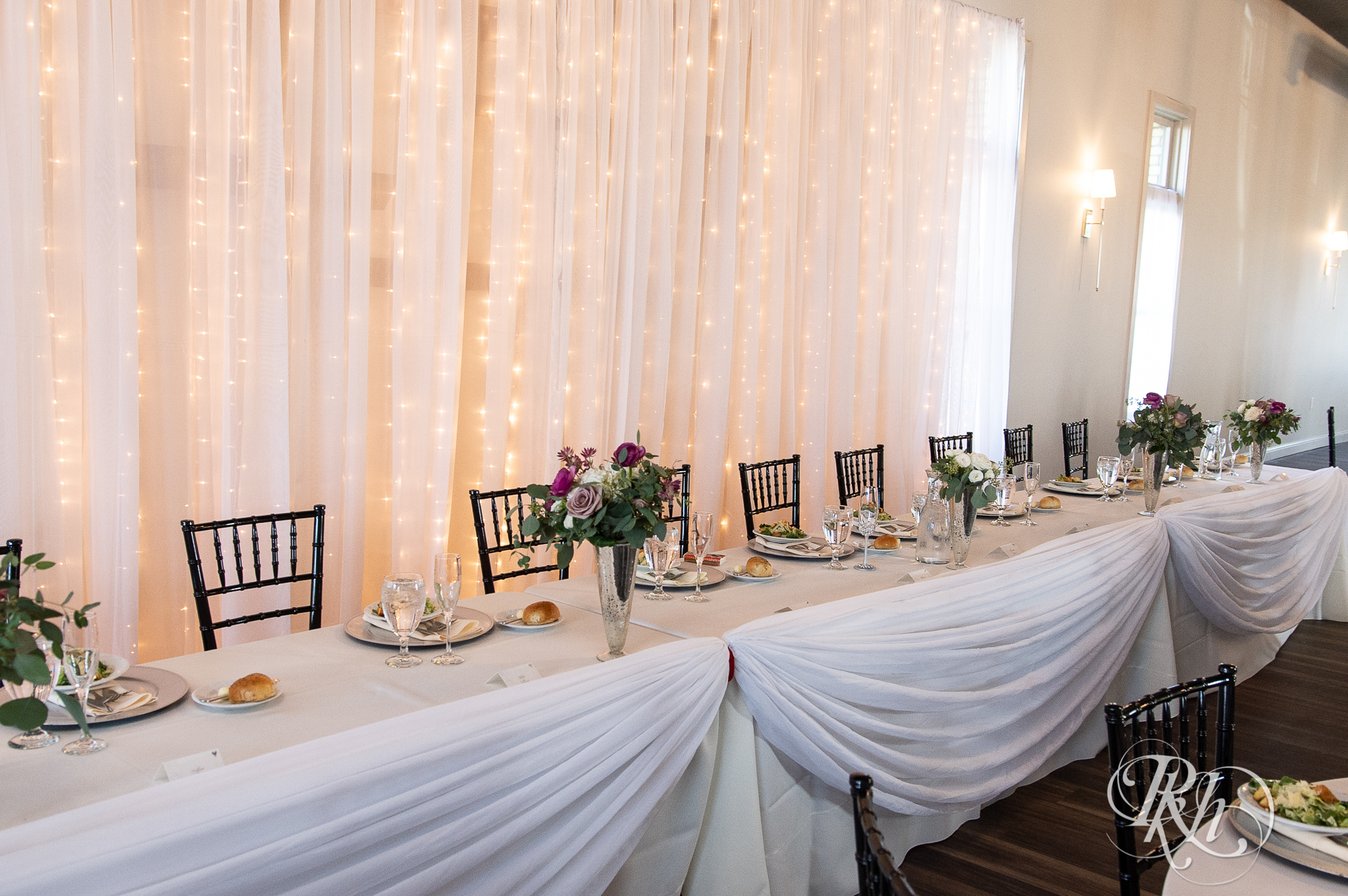 Indoor wedding reception setup at Weddings at the Broz in New Prague, Minnesota.