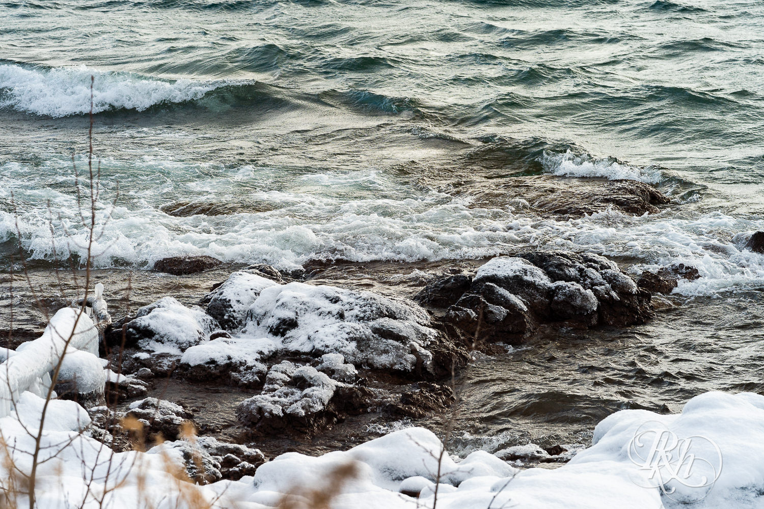 Waves of Lake Superior in the winter. 