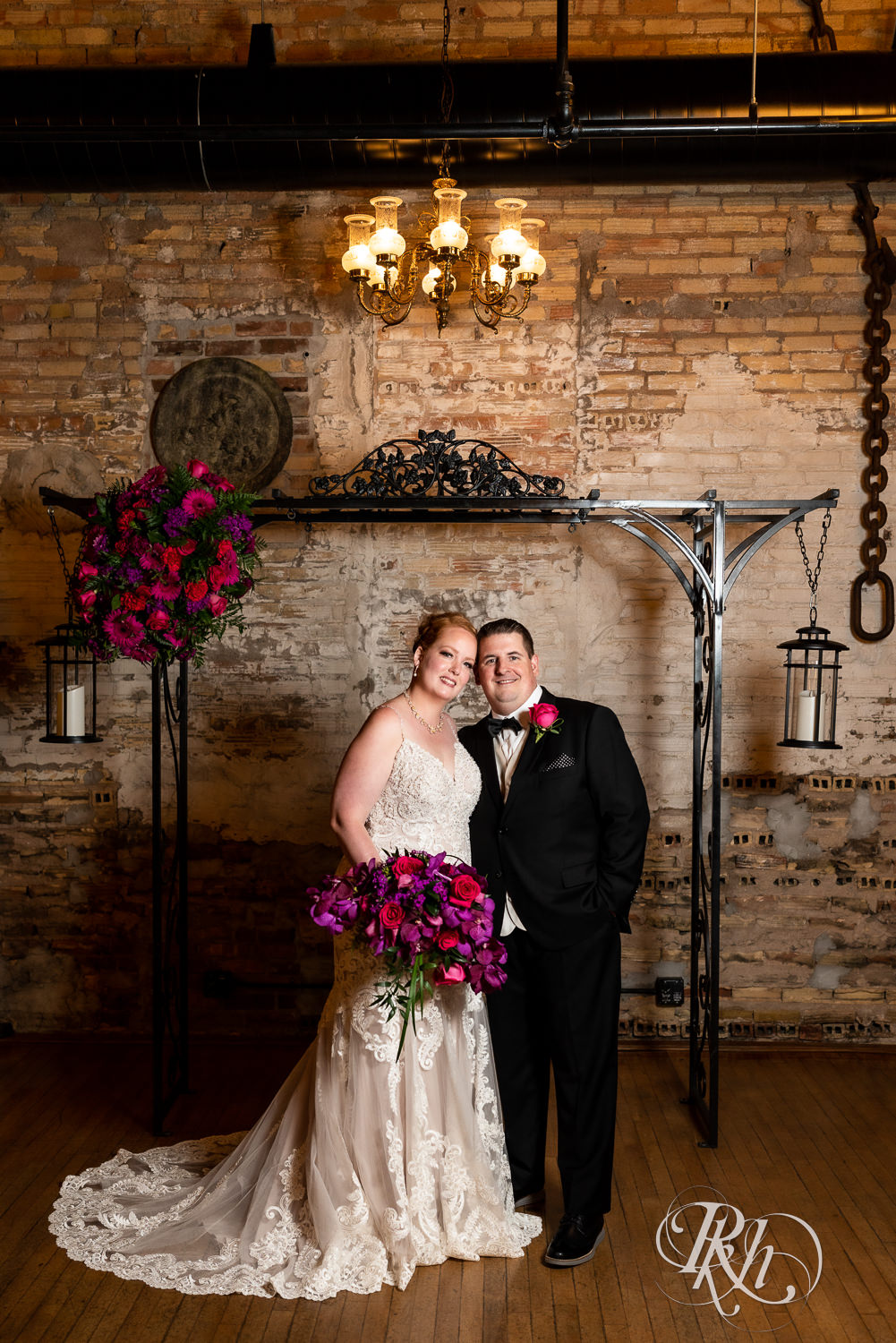 Bride and groom together at alter at Kellerman's Event Center in White Bear Lake, Minnesota.