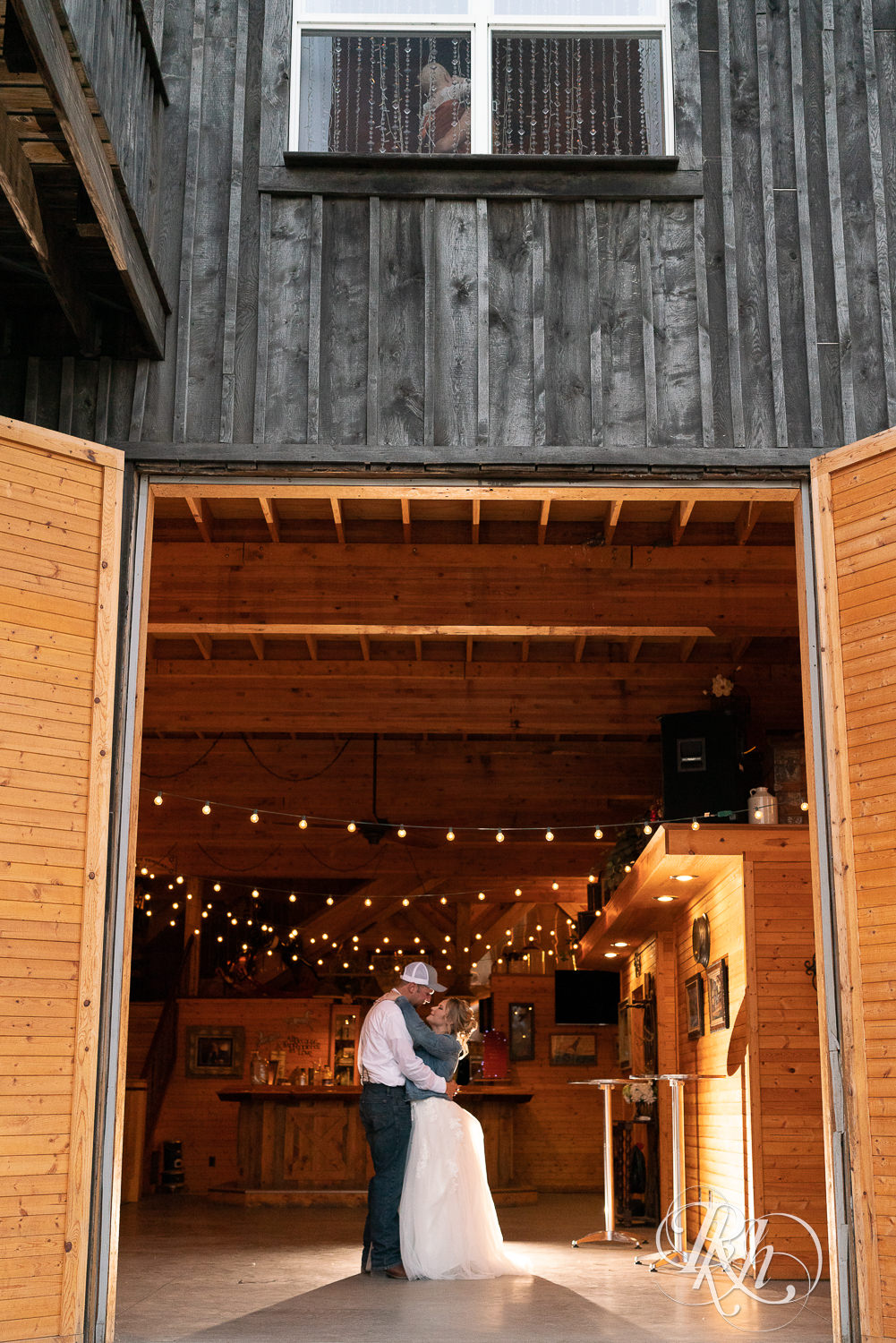 Bride and groom dancing their first dance at Barn at Crocker's Creek in Faribault, Minnesota.