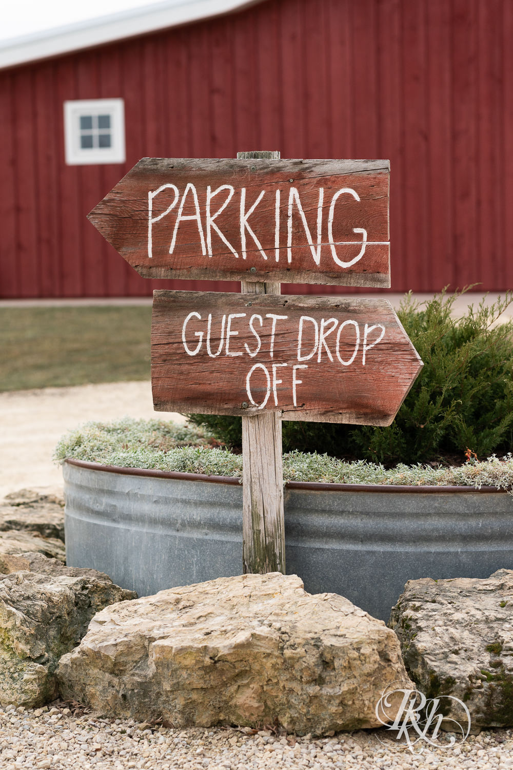 Parking sign at Almquist Farm in Hastings, Minnesota.