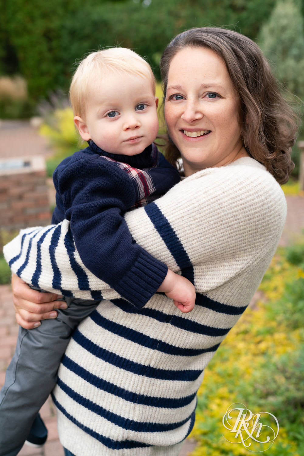 Morning family photography with mother and son at Centennial Lakes Park in Edina, Minnesota.