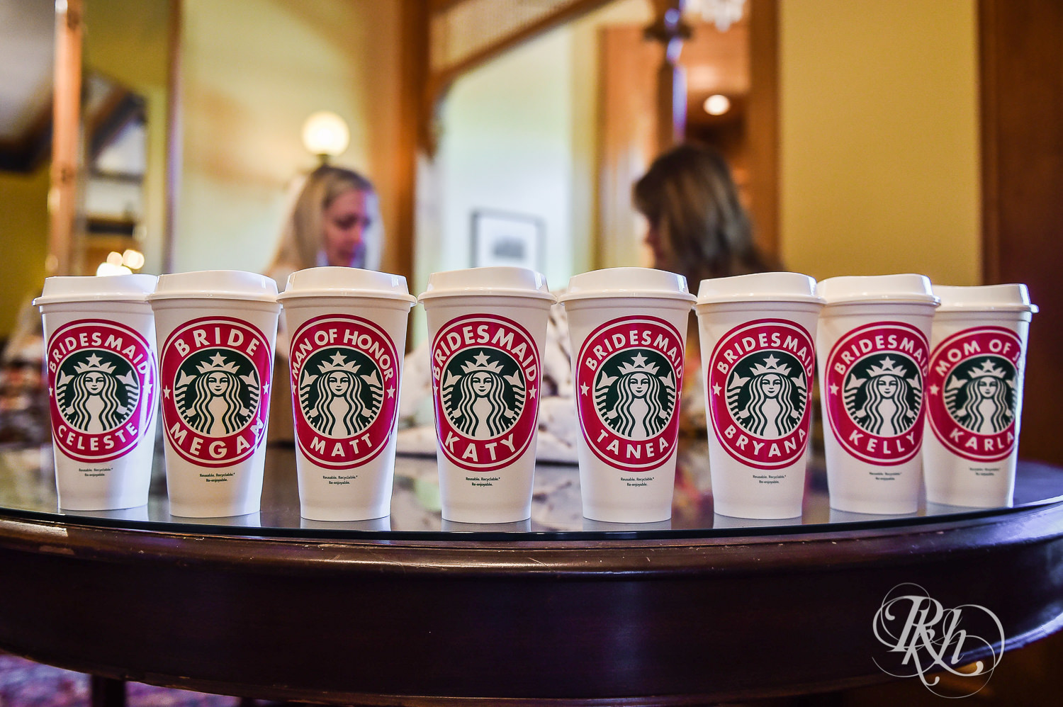Eight bridesmaids coffee mugs.