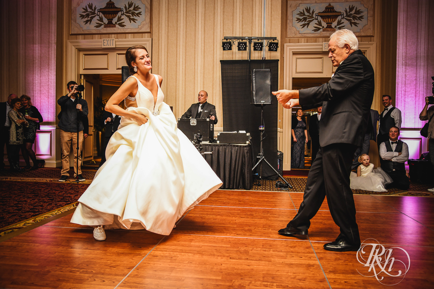 Bride and dad dance at The Saint Paul Hotel in Saint Paul, Minnesota.
