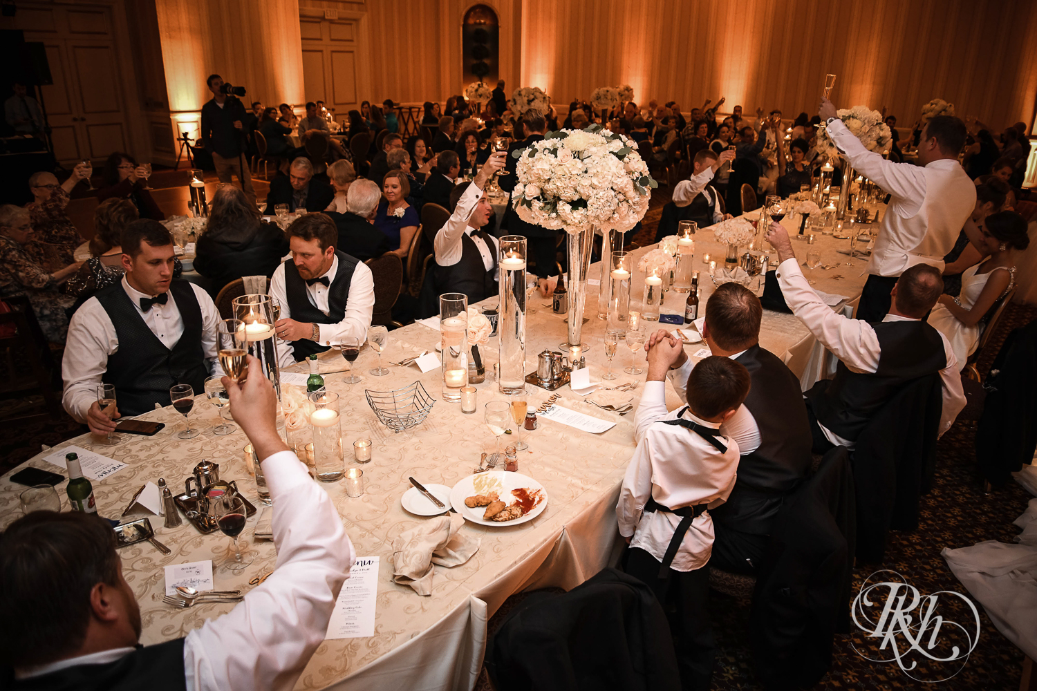 Head table toasts during speeches at The Saint Paul Hotel in Saint Paul, Minnesota.