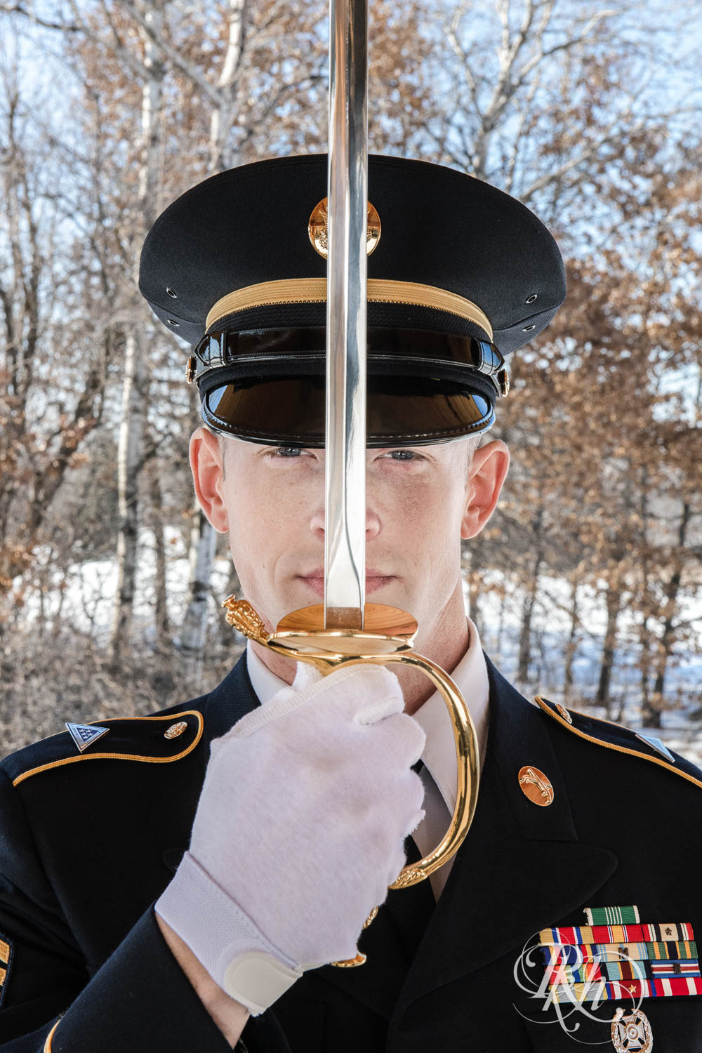 Military wedding Marines sword