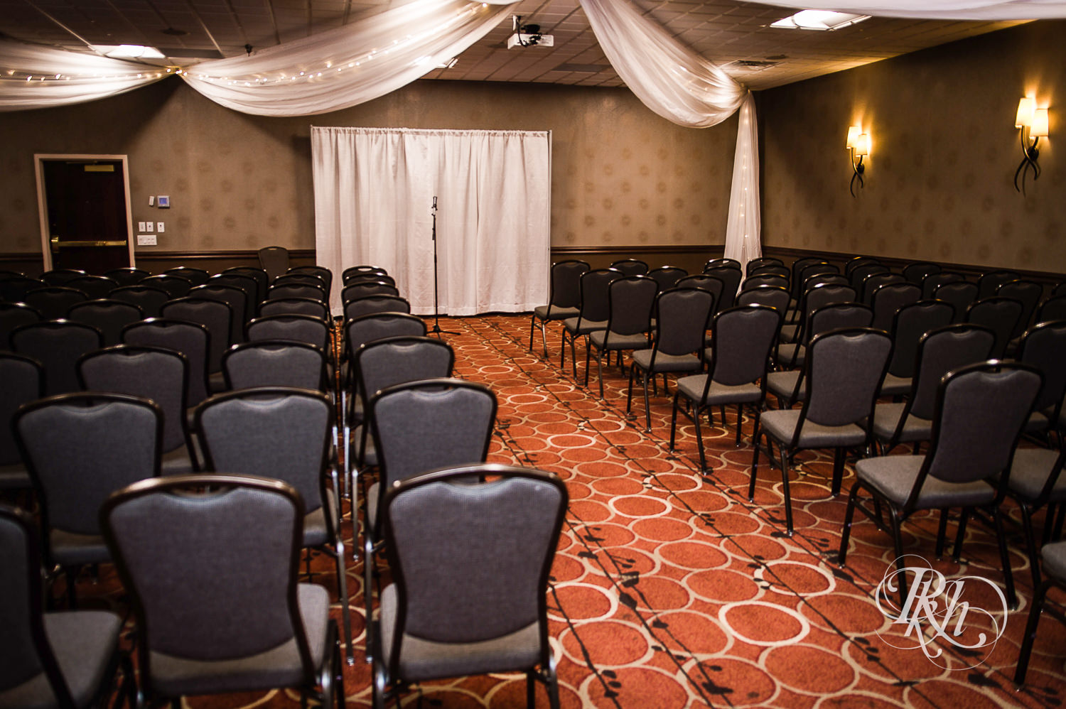 Indoor wedding setup at North Metro Event Center in Shoreview, Minnesota.