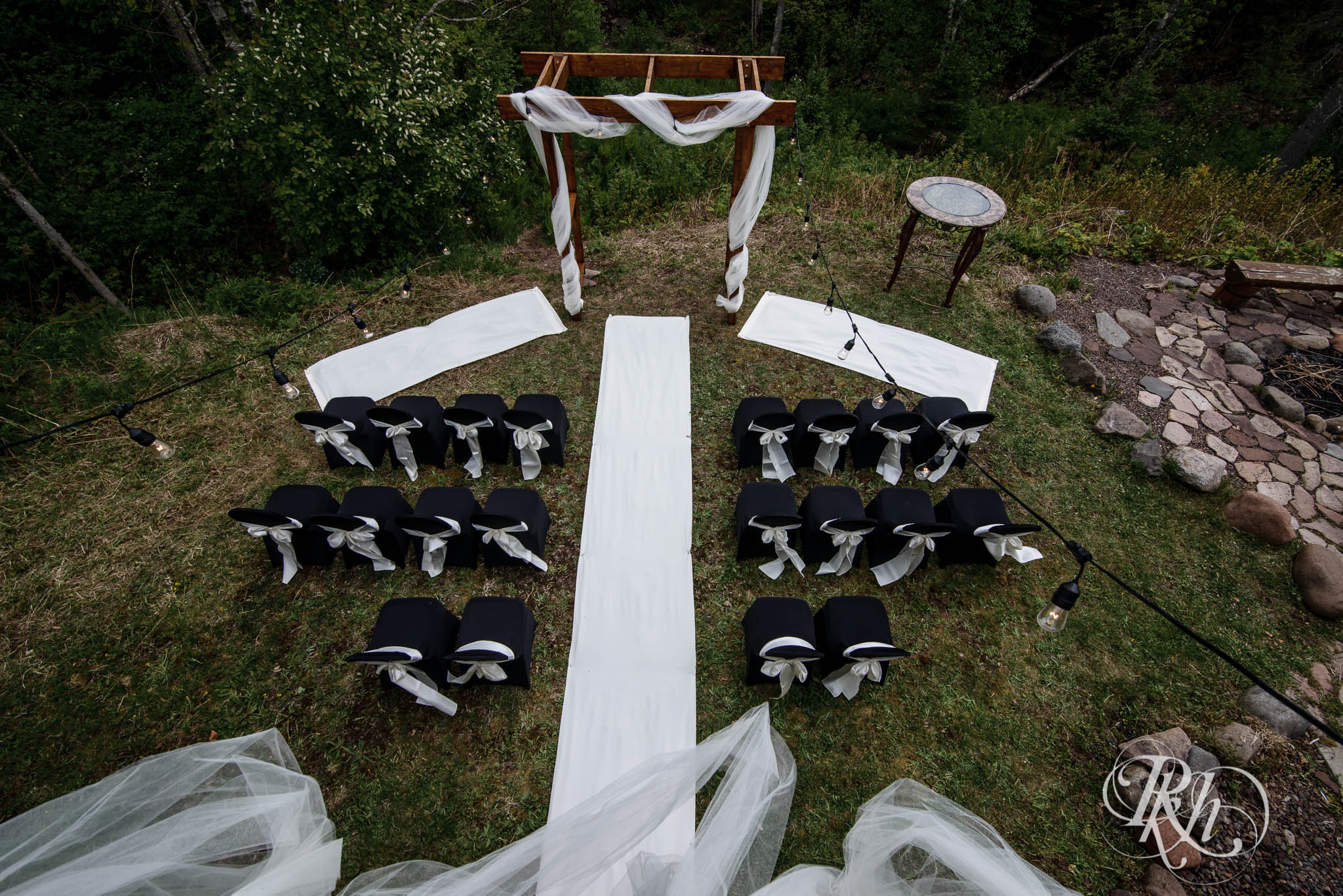 Backyard ceremony setup in the North Shore in Minnesota.
