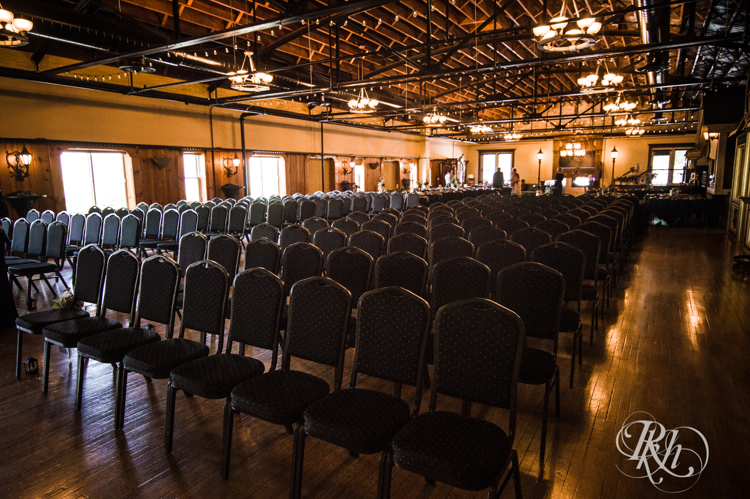Indoor wedding ceremony setup at Kellerman's Event Center in White Bear Lake, Minnesota.