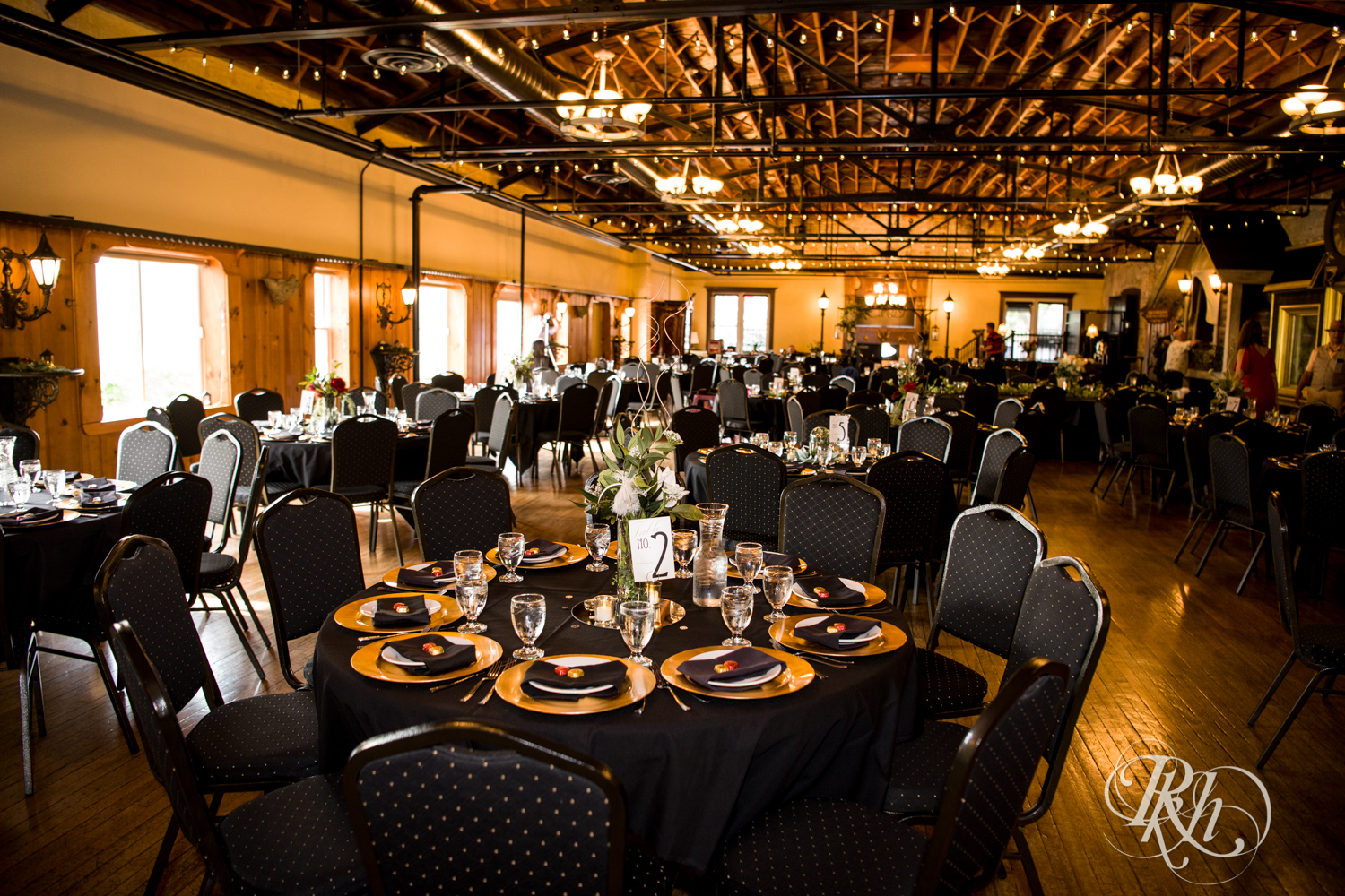 Indoor wedding reception setup at Kellerman's Event Center in White Bear Lake, Minnesota.