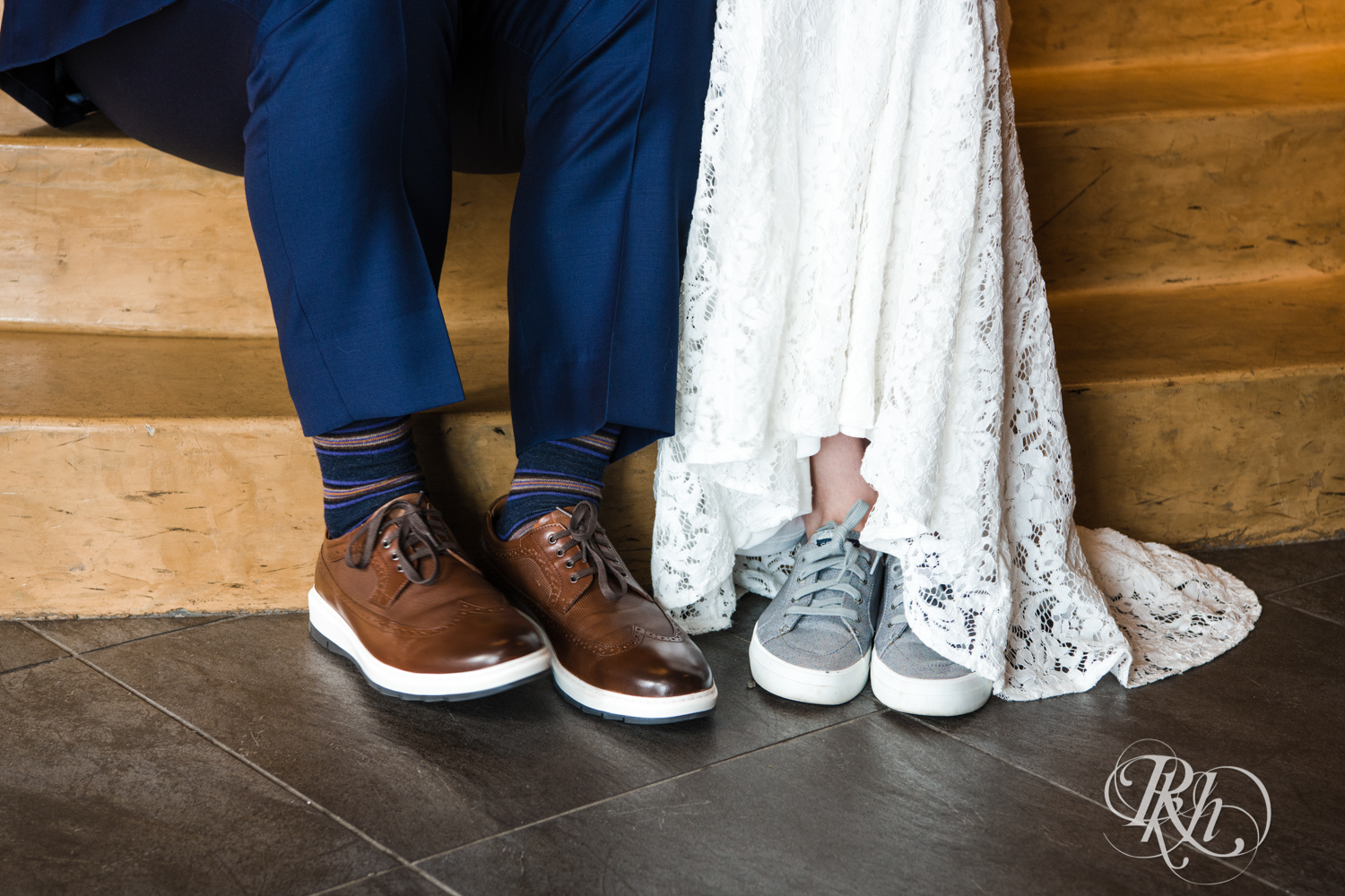 Bride and groom shoes