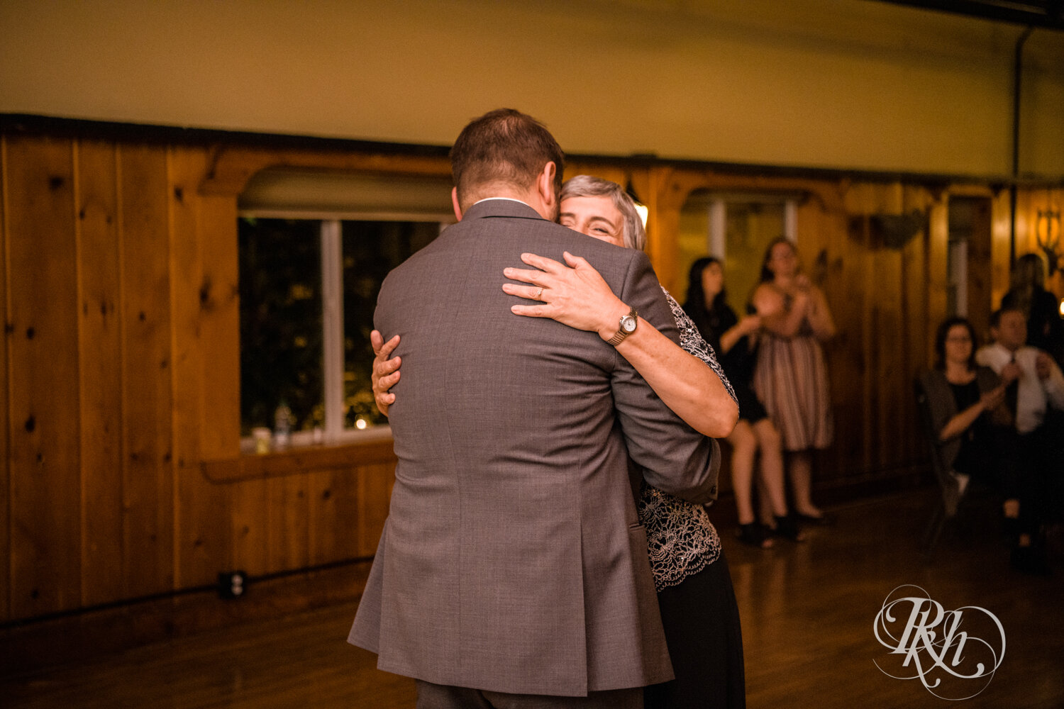 Groom and his mom dance at wedding reception at Kellerman's Event Center in White Bear Lake, Minnesota.