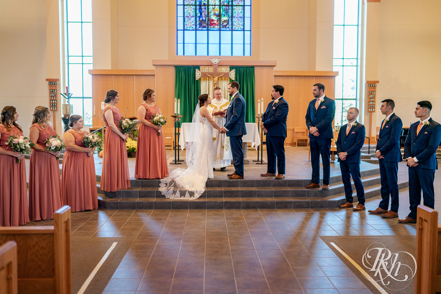 Catholic wedding ceremony at Saint Joseph Catholic Church in Rosemount, Minnesota.