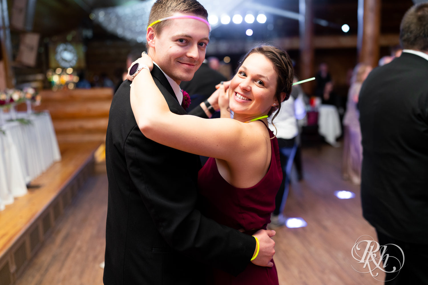 Guests dance at wedding reception at Glenhaven Events in Farmington, Minnesota.