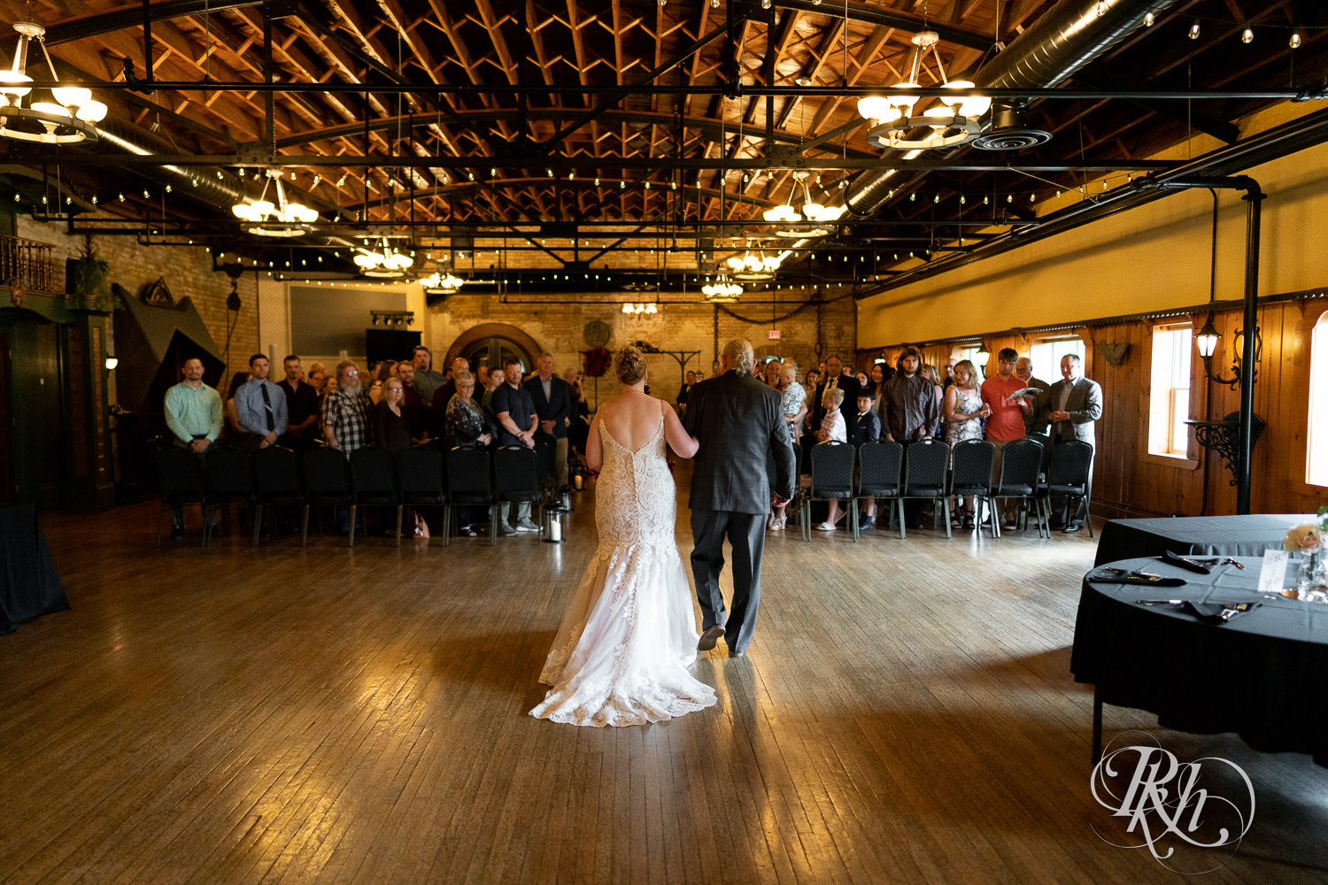 Bride walking down aisle at Kellerman's Event Center in White Bear Lake, Minnesota.