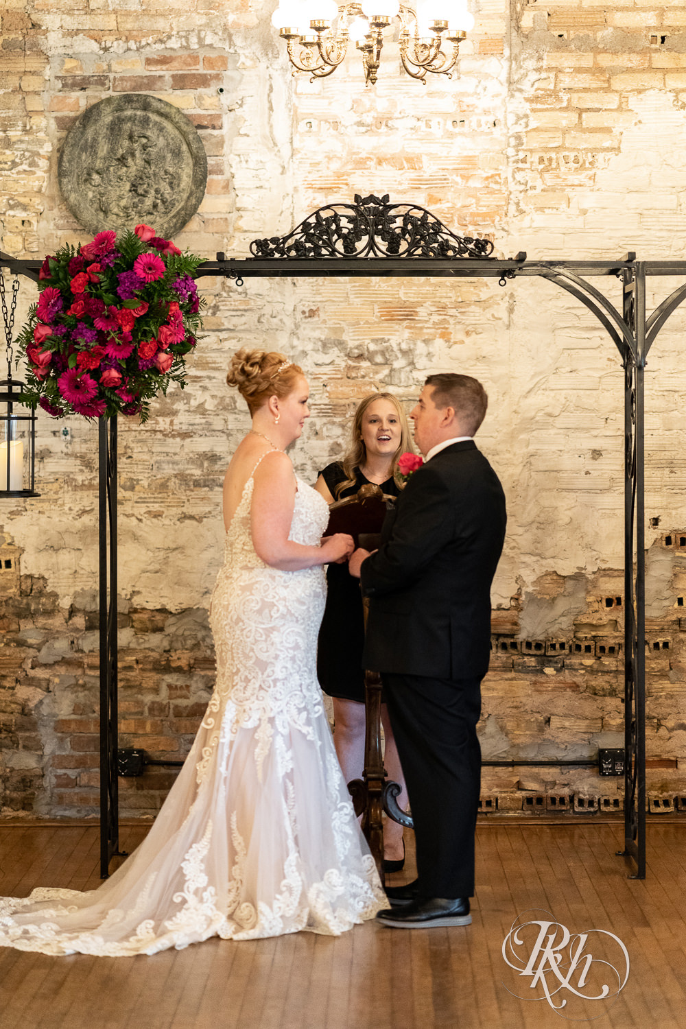 Indoor wedding ceremony at Kellerman's Event Center in White Bear Lake, Minnesota.