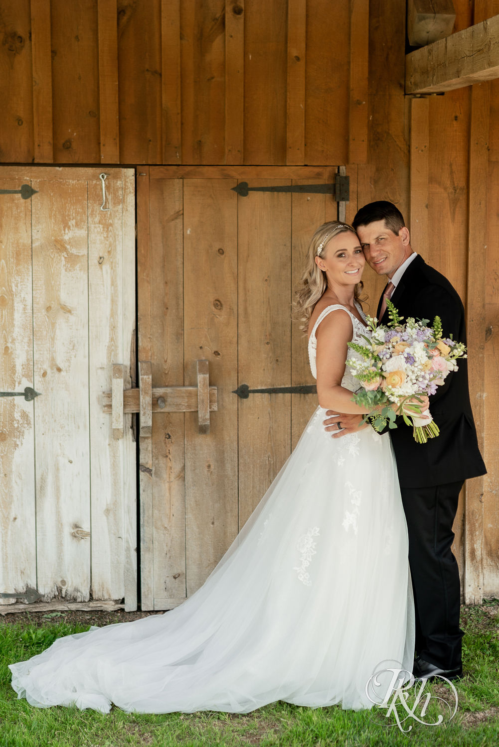 Bride and groom at The Outpost Center in Chaska, Minnesota.