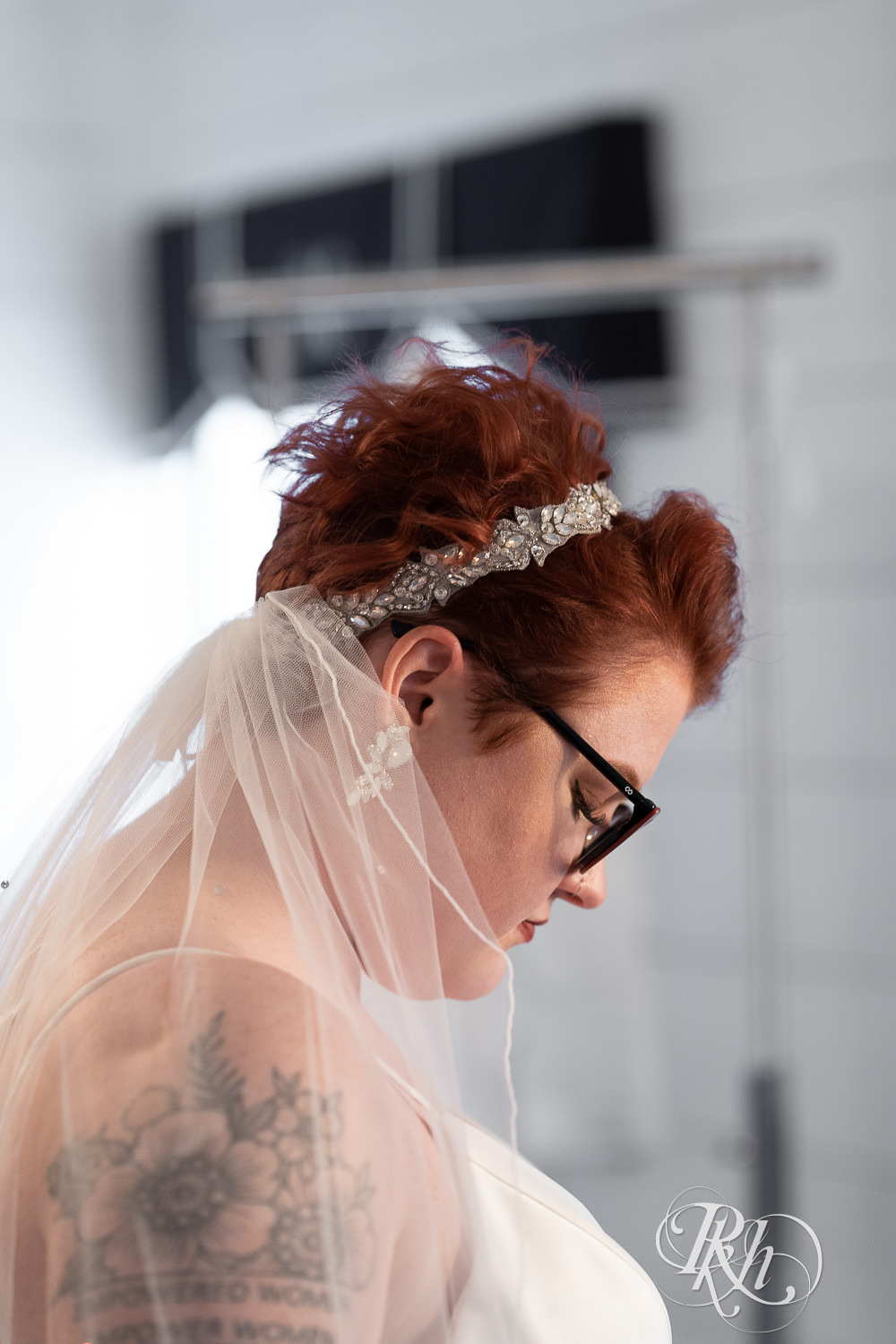 Bride getting ready at The Mill Events in Chetek, Wisconsin. 