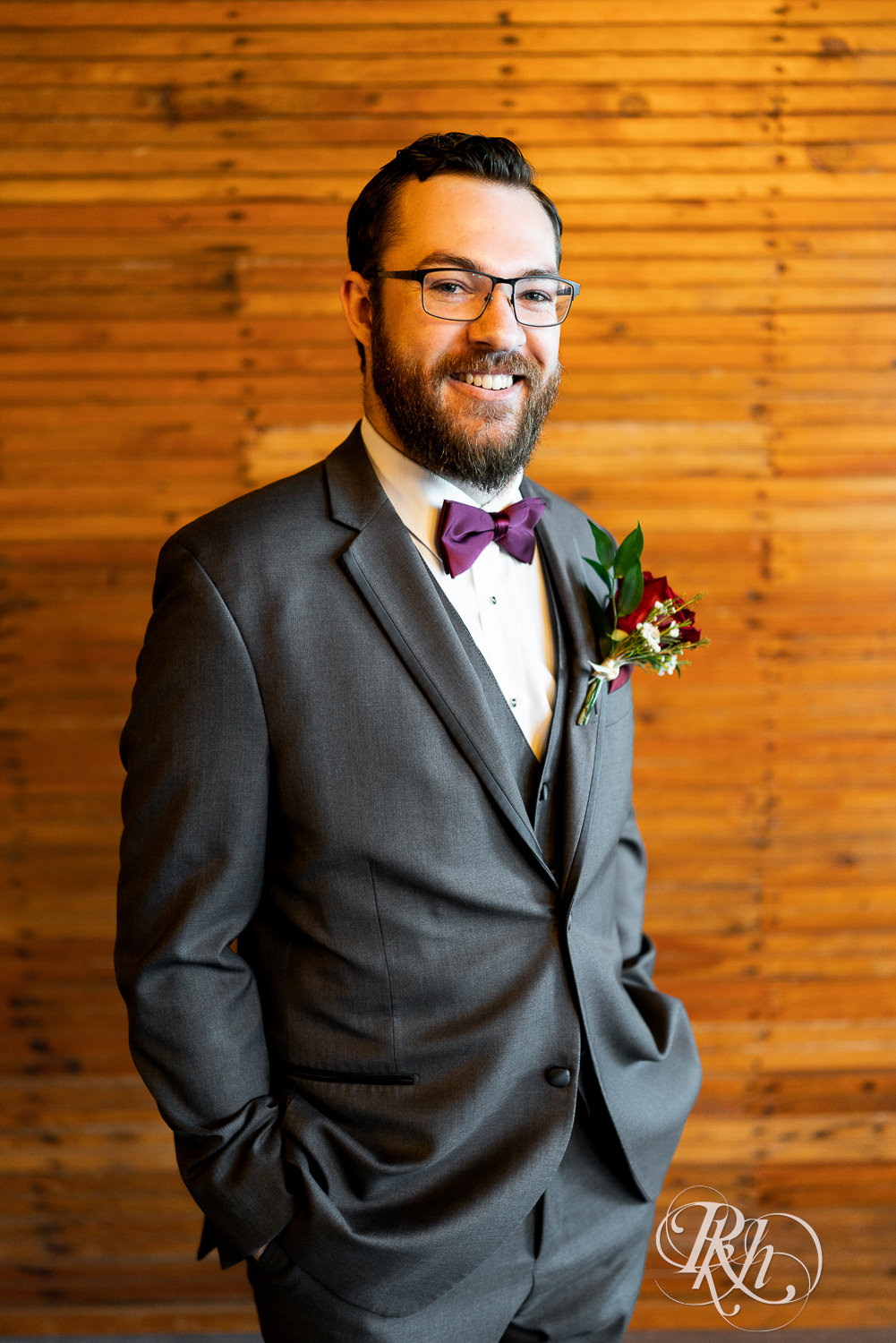 Groom portraits at The Jerome Event Center in Delano, Minnesota.