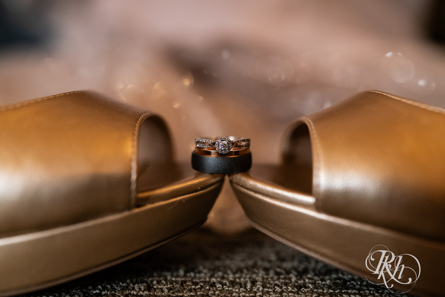 Wedding rings at Kellerman's Event Center in White Bear Lake, Minnesota.