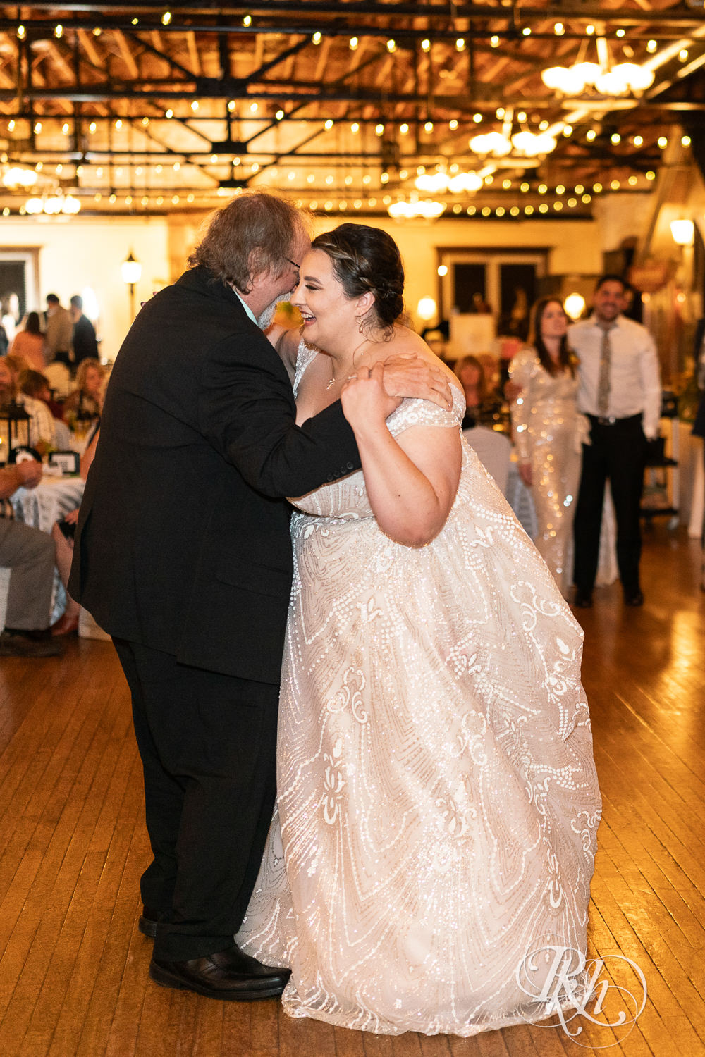 Bride and dad dance at wedding reception at Kellerman's Event Center in White Bear Lake, Minnesota.