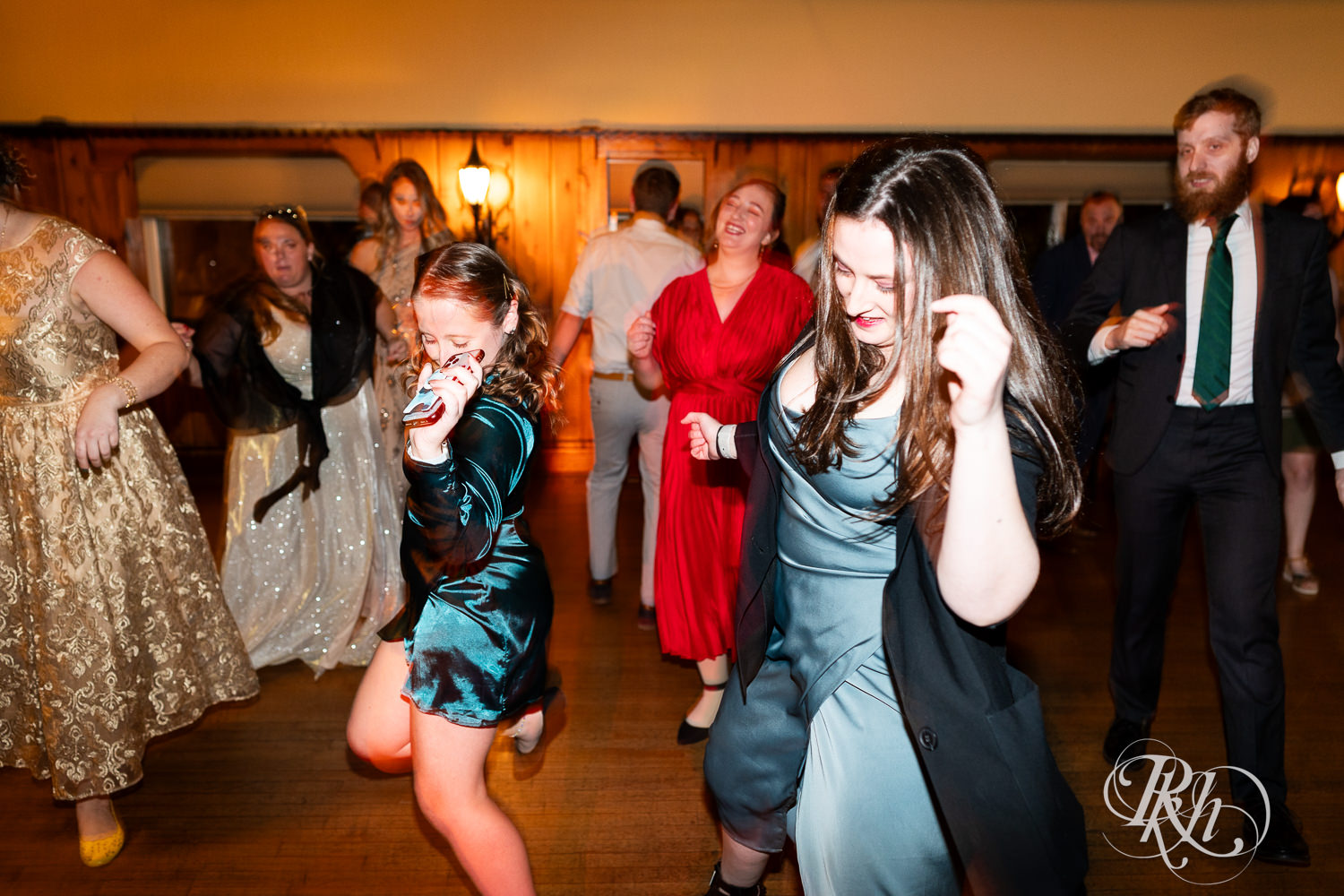 Guests dance at wedding reception at Kellerman's Event Center in White Bear Lake, Minnesota.