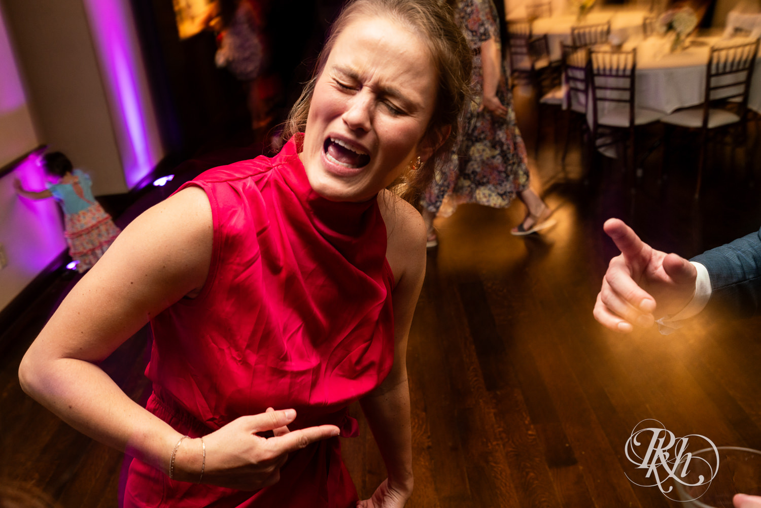 Guests dance during wedding reception at Olympic Hills Golf Club in Eden Prairie, Minnesota.