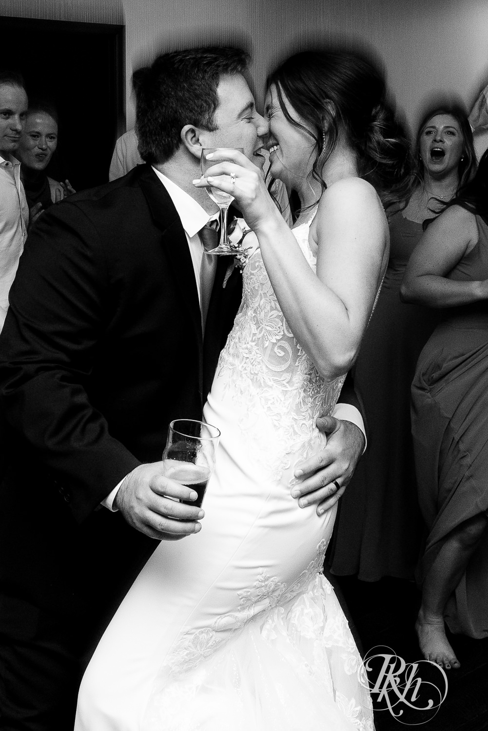 Guests dance during wedding reception at Olympic Hills Golf Club in Eden Prairie, Minnesota.